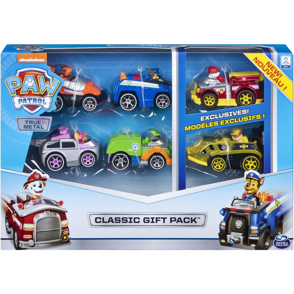 paw patrol metal cars set