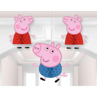 Peppa Pig Honeycomb Decorations - Pack of 3