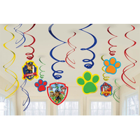 Paw Patrol Swirl Decorations - 12 Pack