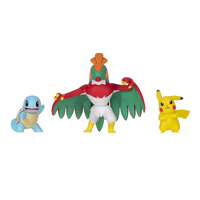 Pokemon Battle Figure Set - Squirtle, Hawlucha and Pikachu