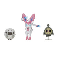 Pokemon Battle Figure Set - Wooloo, Sylveon and Duskull