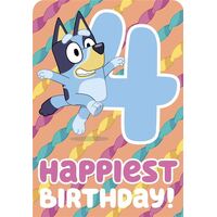 Bluey 4th Birthday Card