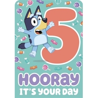 Bluey 5th Birthday Card