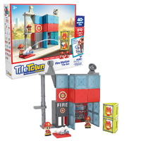 Tile Town Fire Station Magnetic Tiles Playset