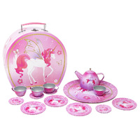 Pink Poppy - Unicorn Princess Tin Tea Set In Carry Case